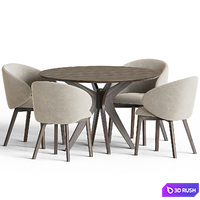 Dining Set 19 3D Model Vray, Corona