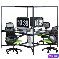 Office Set 3D Model Vray