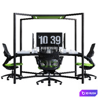 Office Set 3D Model Vray