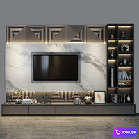 TV Wall Set 0330 3D Model Vray