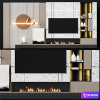 TV wall modern 68 3D Model Vray, Corona