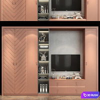 TV Wall 0334 3D Model Vray