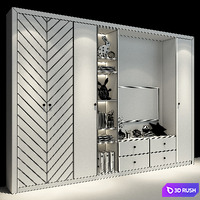 TV Wall 0334 3D Model Vray
