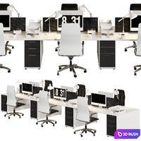 Office set 3D Model Vray
