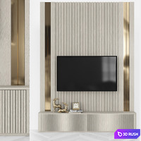 Modern TV Wall set46 3D Model Vray