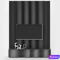 Modern TV Wall set46 3D Model Vray
