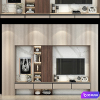 Modern TV Wall set190 3D Model Vray