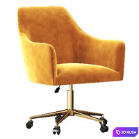 Frosted Adjustable Swivel Velvet Office Chair 3D Model Vray