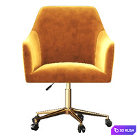 Frosted Adjustable Swivel Velvet Office Chair 3D Model Vray