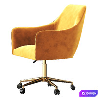 Frosted Adjustable Swivel Velvet Office Chair 3D Model Vray