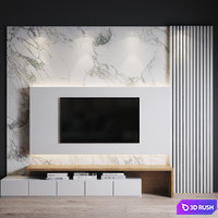 WALL TV SET 1 3D Model Vray