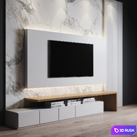 WALL TV SET 1 3D Model Vray