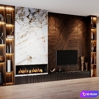 TV Set 182 3D Model Vray, Corona