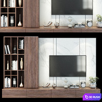 TV Stand Set 211 3D Model Vray