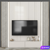Modern TV Wall Set90 3D Model Vray