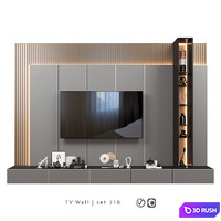TV Wall | Set 318 3D Model Vray, Corona