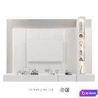 TV Wall | Set 318 3D Model Vray, Corona