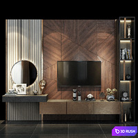 TV wall set 218 3D Model Vray
