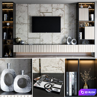 TV unit 09 3D Model Vray, Corona