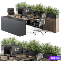 Office Furniture - employee Set 45 3D Model Vray, Corona