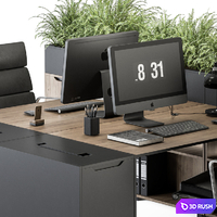 Office Furniture - employee Set 45 3D Model Vray, Corona