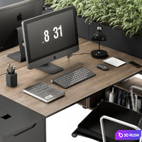 Office Furniture - employee Set 45 3D Model Vray, Corona