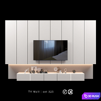 TV Wall | set 325 3D Model Vray, Corona