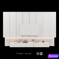 TV Wall | set 325 3D Model Vray, Corona