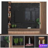 TV Wall 57 3D Model Vray, Corona