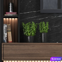 TV Wall 57 3D Model Vray, Corona