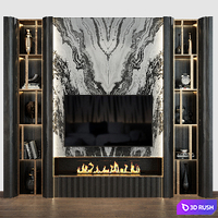 TV wall set 227 3D Model Vray