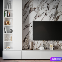 TV set 187 3D Model Vray, Corona