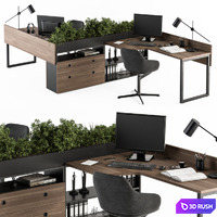 Office Furniture - employee Set 46 3D Model Vray, Corona