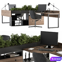 Office Furniture - employee Set 46 3D Model Vray, Corona