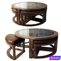 Hannery coffee / coffee table. Round coffee table by Ashley 3D Model Vray, Corona
