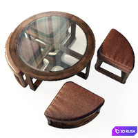Hannery coffee / coffee table. Round coffee table by Ashley 3D Model Vray, Corona