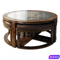 Hannery coffee / coffee table. Round coffee table by Ashley 3D Model Vray, Corona