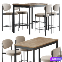 Verner Series 430 Bar Stool and ikea TOMMARYD table 3D Model Corona