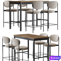 Verner Series 430 Bar Stool and ikea TOMMARYD table 3D Model Corona