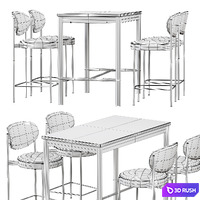 Verner Series 430 Bar Stool and ikea TOMMARYD table 3D Model Corona