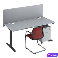 Vitra Tyde Workstations &amp; Vitra Unix Chair 3D Model Vray