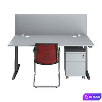 Vitra Tyde Workstations &amp; Vitra Unix Chair 3D Model Vray