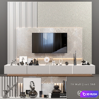 TV Wall | set 360 3D Model Vray, Corona