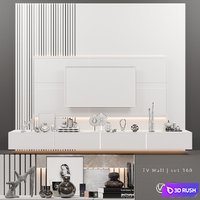 TV Wall | set 360 3D Model Vray, Corona