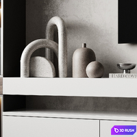 TV Wall 2 3D Model Vray, Corona