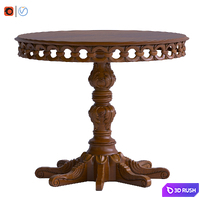 Carved table 3 3D Model Vray, Corona
