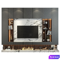 TV wall set 279 3D Model Vray
