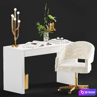 CB2 Office set 3D Model Vray, Corona