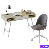Jysk _ DESK ABBETVED _ CHAIR Kokkedal 3D Model Vray, Corona