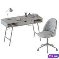 Jysk _ DESK ABBETVED _ CHAIR Kokkedal 3D Model Vray, Corona